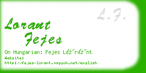 lorant fejes business card